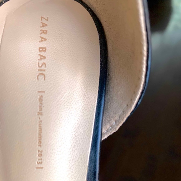 Zara Black & White Leather Summer High Heel SANDALS - Like New - Picture 9 of 11